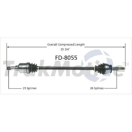 Surtrack Axle Cv Axle Shaft, Fd-8055 FD-8055